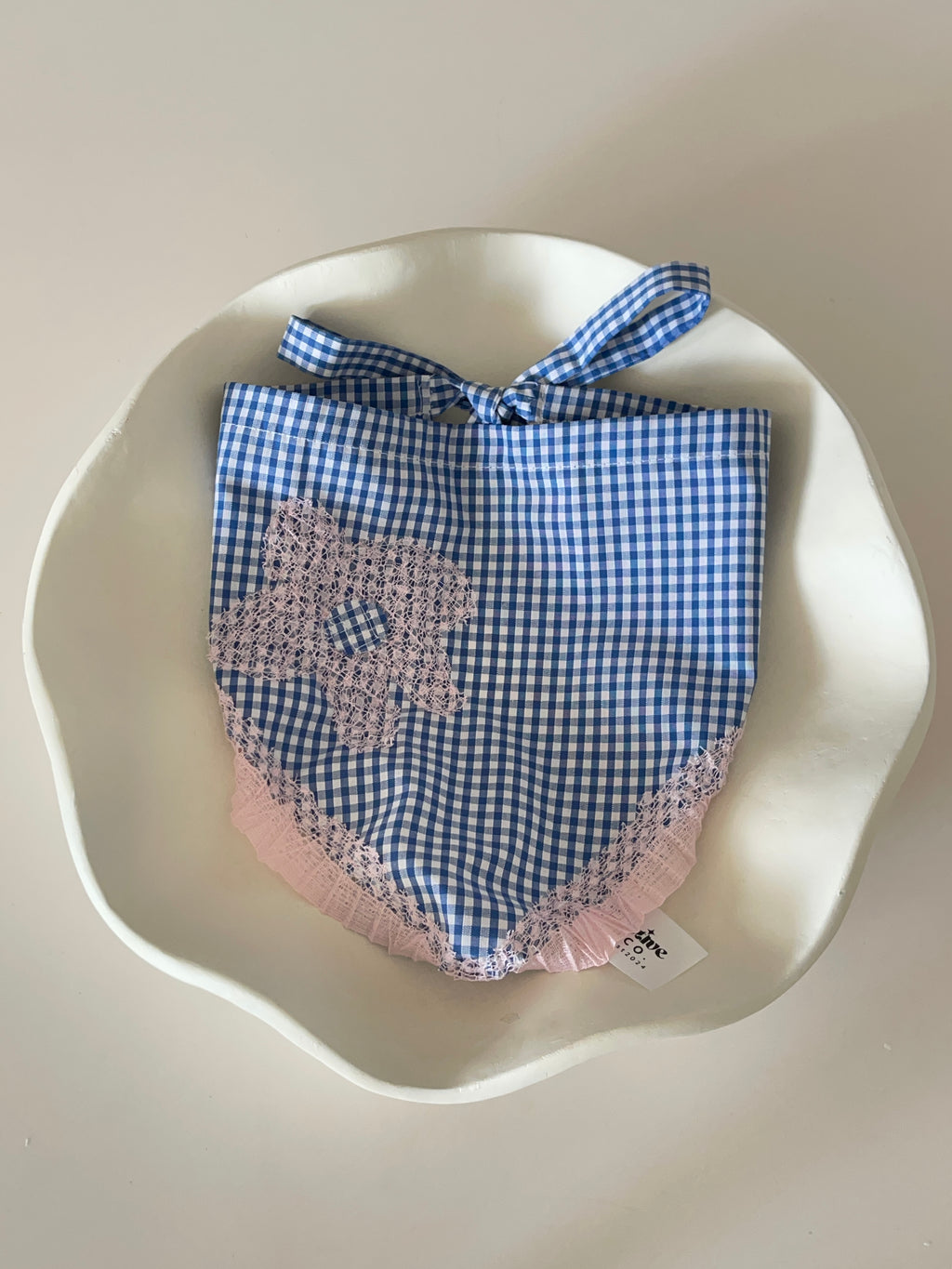 Gingham Daisy Dress & Headscarf Set