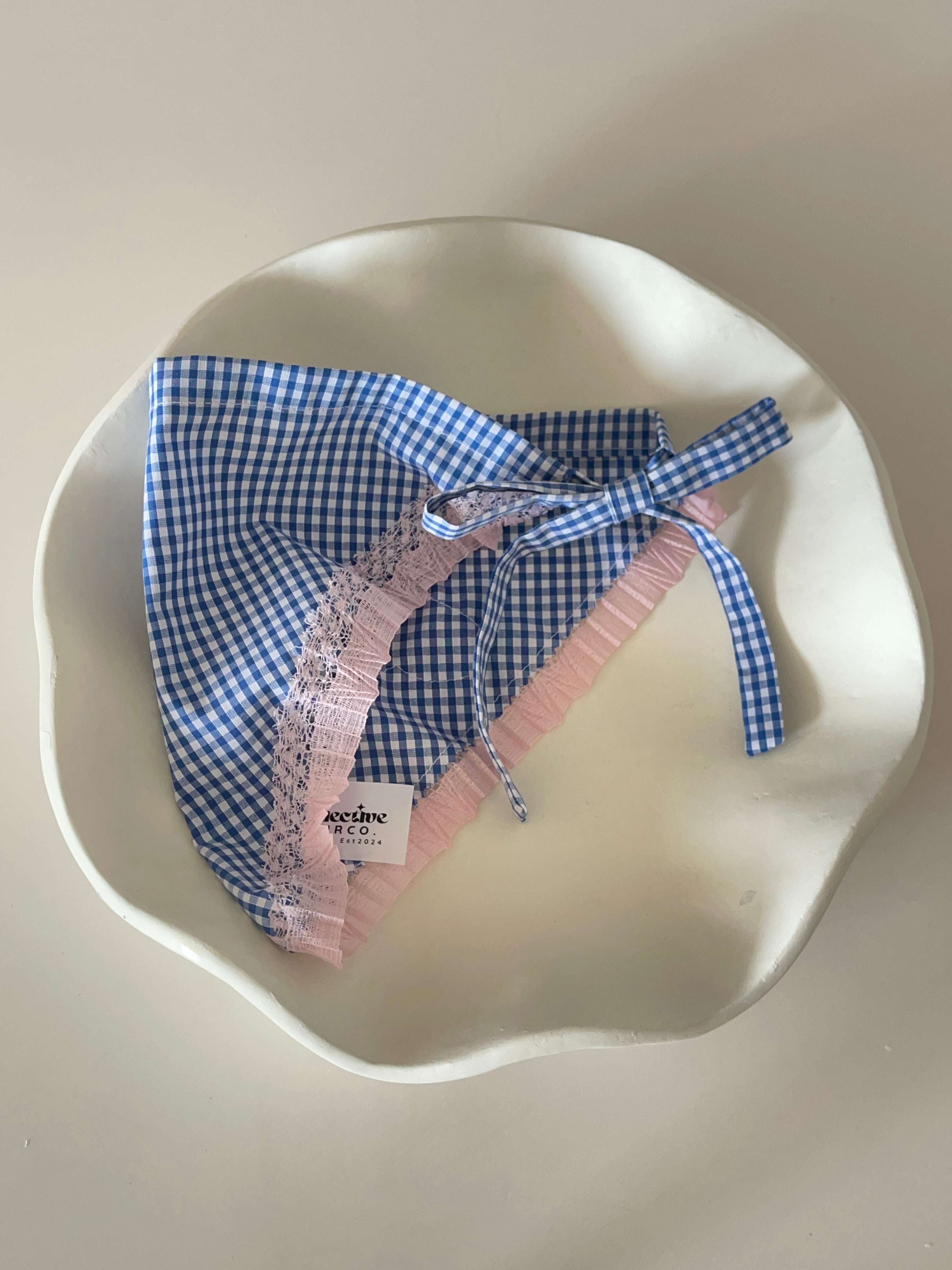 Gingham Daisy Dress & Headscarf Set